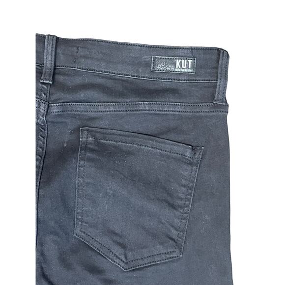 Kut from the Kloth Connie Fab Ab Ankle Skinny Jeans Women's 10 Raw Hem Black - Picture 9 of 9